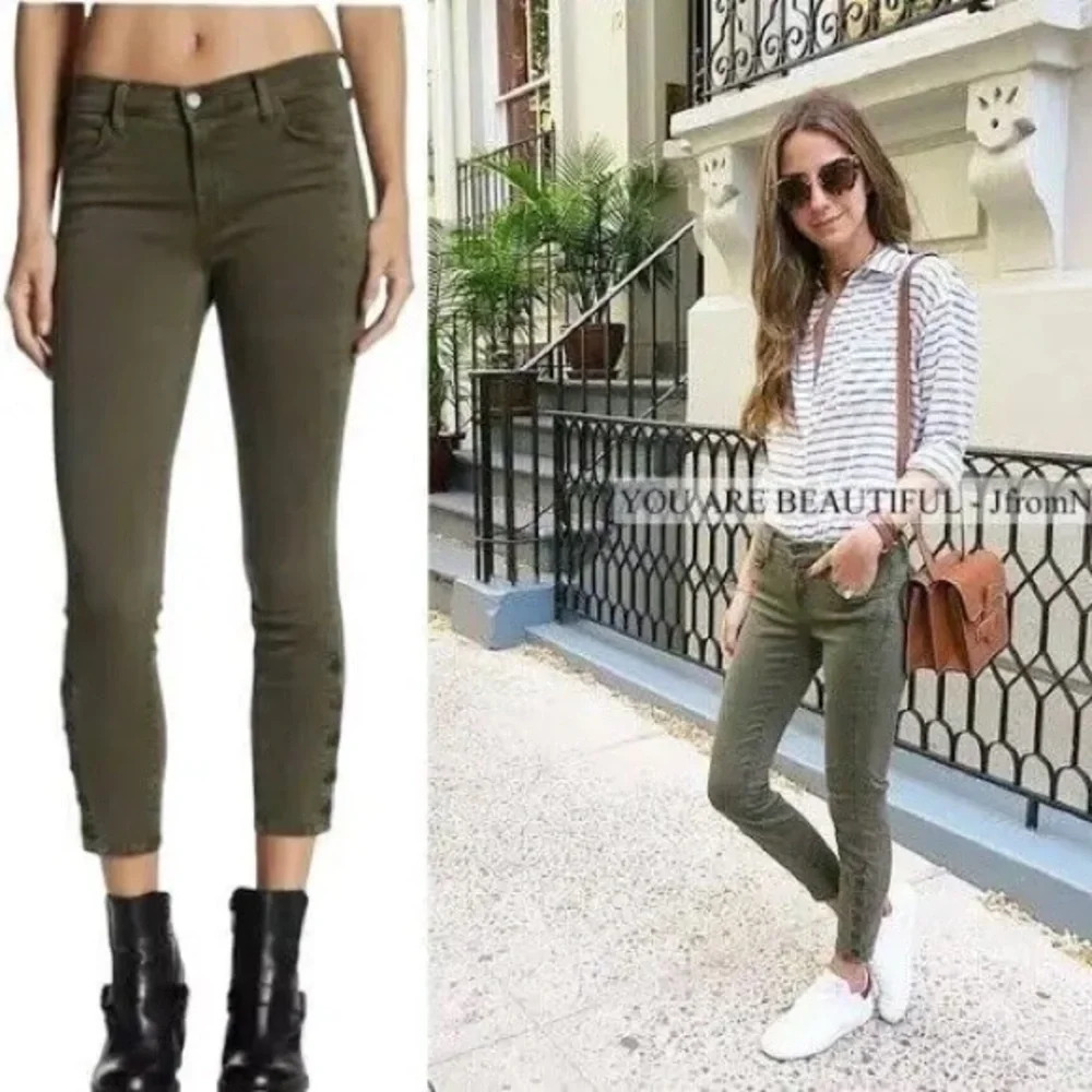 J Brand Suvi Button Ankle Skinny Jeans in Jungle Size 27